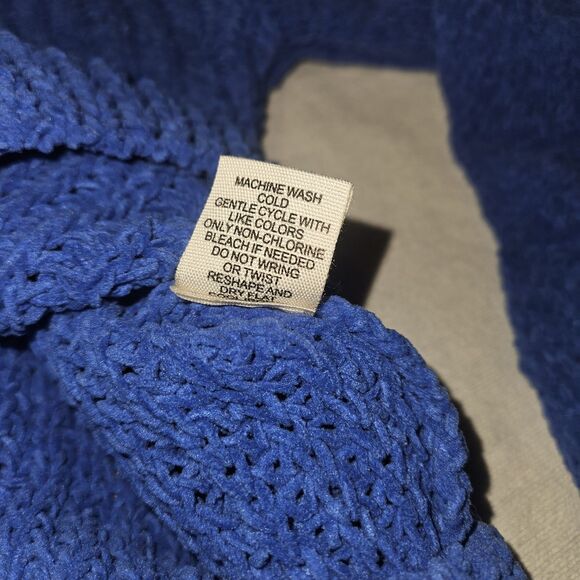 MOON & MADISON Chenile Sweater Womens S Chunky Knit Blue Balloon Sleeve Soft - Picture 7 of 9